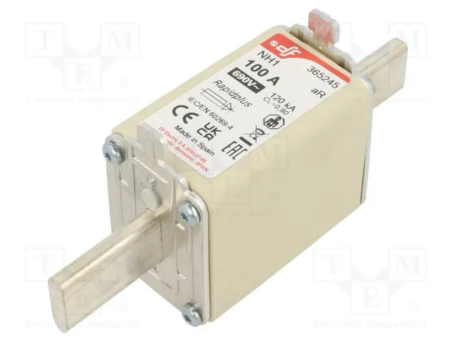 Fusível: Baixa Tensão, Ar, 100a, 690vac, 550vdc, Prateado, Nh1