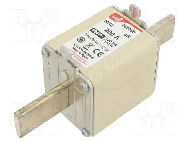 Fusível: Baixa Tensão, Ar, 200a, 690vac, 550vdc, Prateado, Nh2