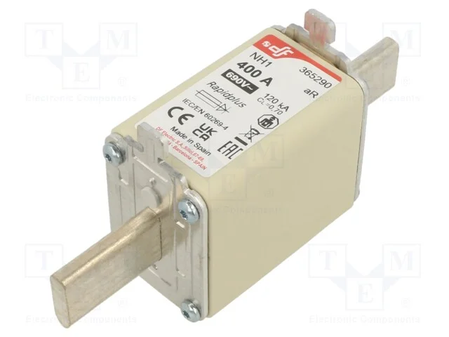 Fusível: Baixa Tensão, Ar, 400a, 690vac, 550vdc, Prateado, Nh1