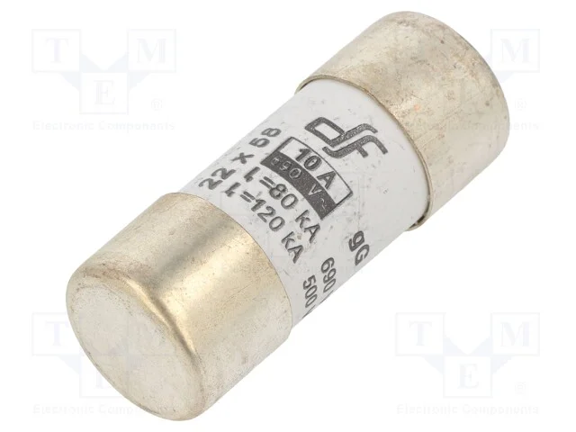 Fusível: Baixa Tensão, Gg, 10a, 690vac, 440vdc, 22x58mm