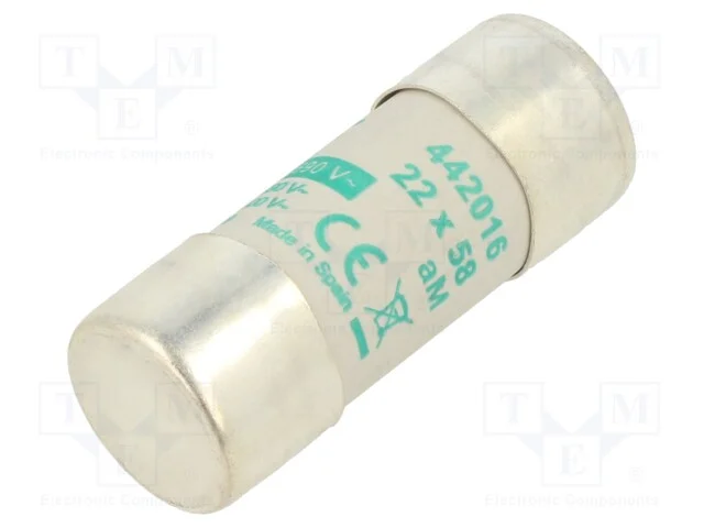 Fusível: baixa tensão, aM, 16A, 690VAC, 22x58mm
