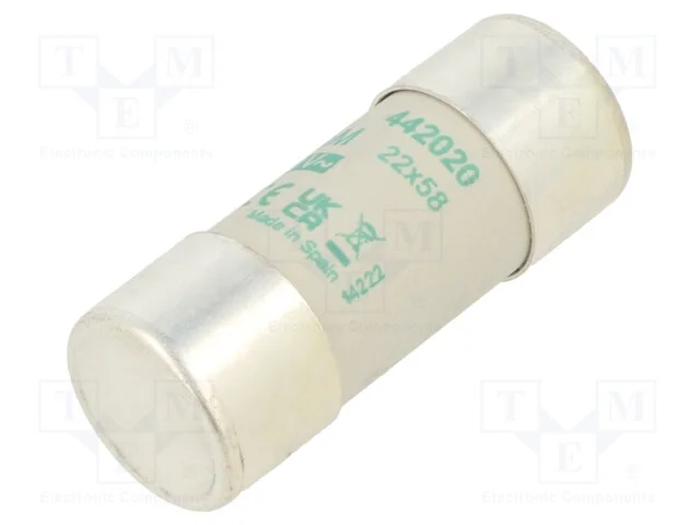 Fusível: baixa tensão, aM, 20A, 690VAC, 22x58mm