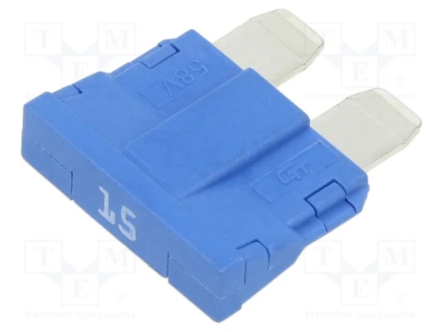 Fusível: Baixa Tensão, 15a, 250vac, 58vdc, Automotivo, 19mm, Unival