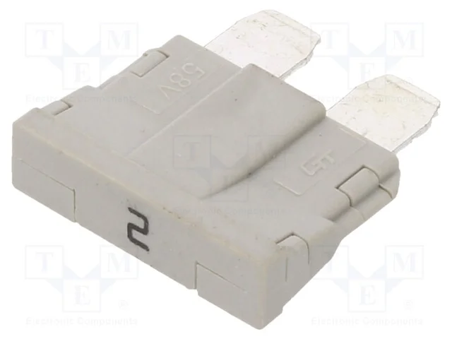 Fusível: baixa tensão, 2A, 250VAC, 58VDC, automot.