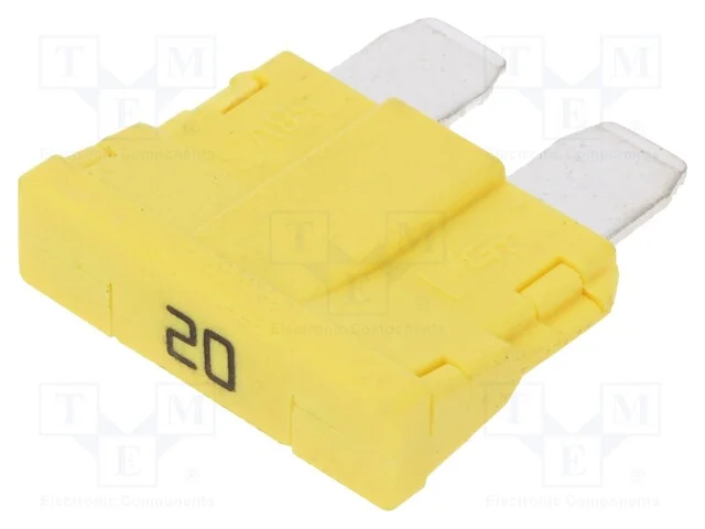 Fusível: baixa tensão, 20A, 250VAC, 58VDC, automo.