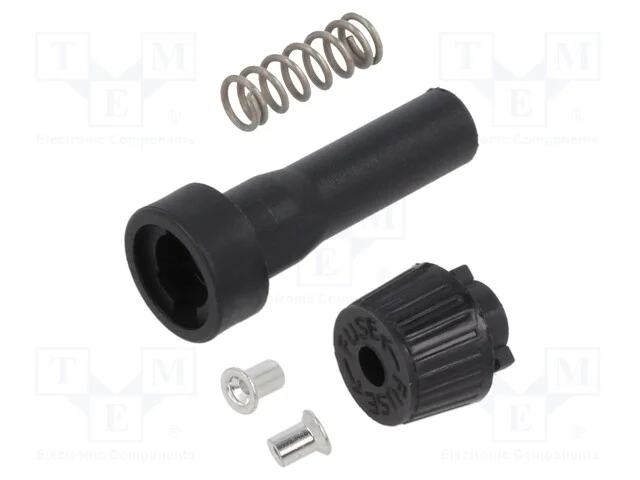 Tomada, Fusíveis Cilíndricos, 6,3x32mm, com Fio, Imax: 10a, Preta