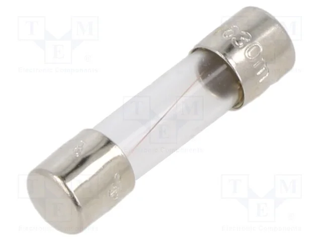 Fusível: Baixa Tensão, Retardado, 630ma, 250vac, 5x20mm, Latão