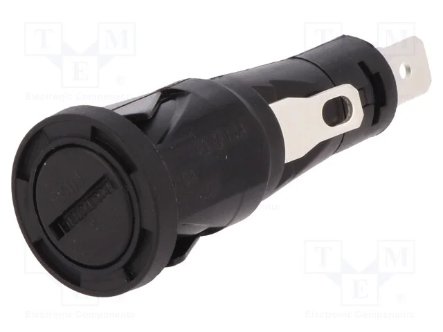 Tomada, Fusíveis Cilíndricos, 6,3x32mm, 250v, No Painel, Preta