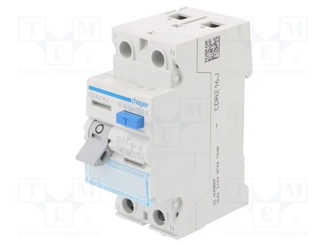 Interruptor de Corrente Diferencial, Inom: 16a, Polos: 1+N, Ip20
