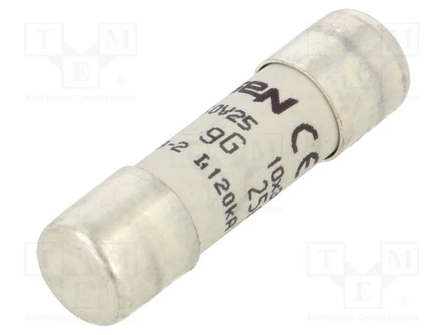 Fusível: Baixa Tensão, Gg,Retardado, 25a, 500vac, 250vdc, 10x38mm