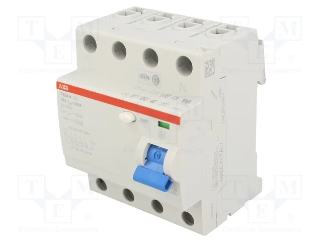 Interruptor de Corrente Diferencial, Inom: 40a, Polos: 4, 400vac