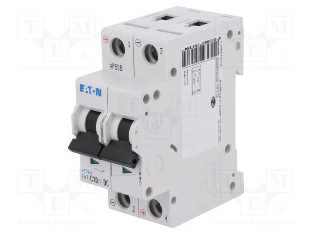 Disjuntor Contra Sobreintensidades, 250vdc, Inom: 10a, Polos: 2