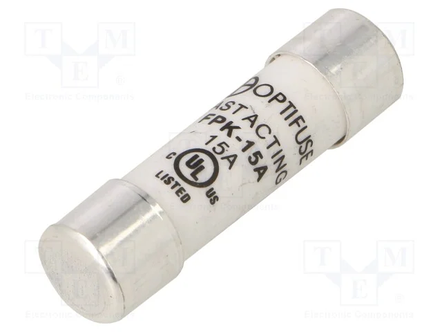 Fusível: Baixa Tensão, Rápido, 15a, 600vac, 600vdc, 10,3x38mm