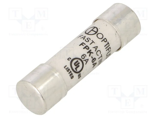 Fusível: Baixa Tensão, Rápido, 6a, 600vac, 600vdc, 10,3x38mm