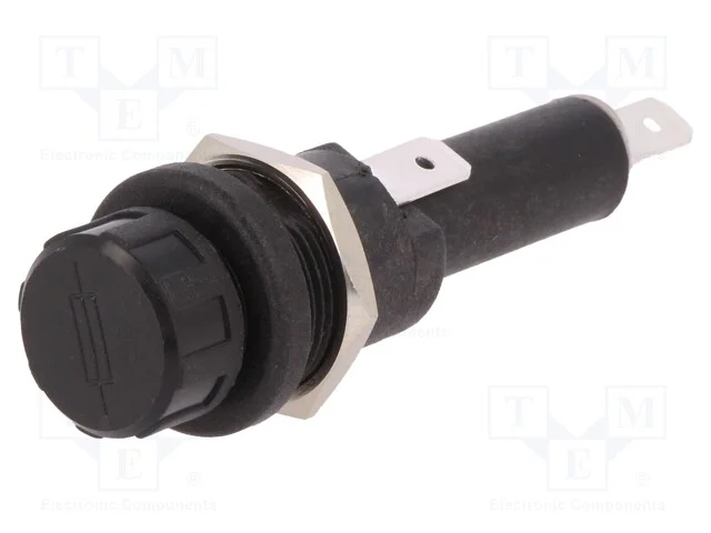 Tomada, Fusíveis Cilíndricos, 6,3x32mm, 250v, No Painel, Preta