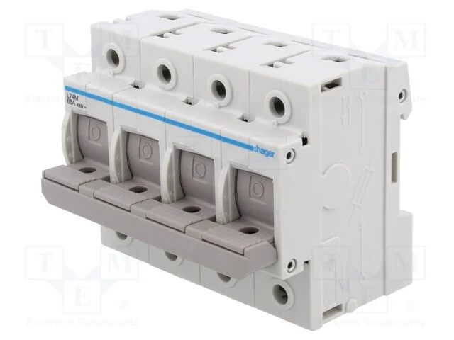 Interruptor de Fusível, D02, para Trilho Din, 63a, 400v, Polos: 4