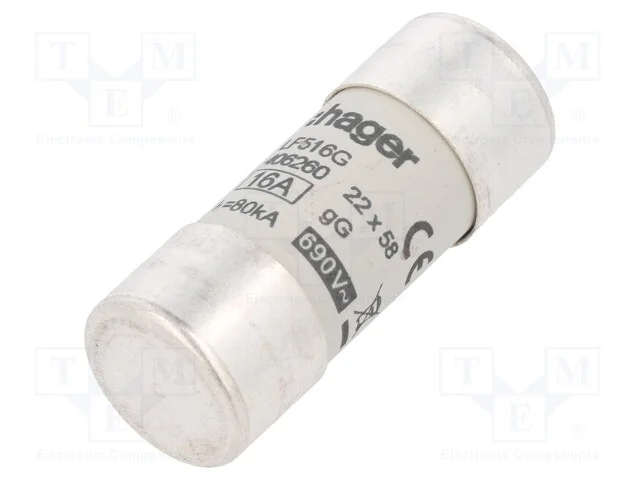 Fusível: Baixa Tensão, Gg, 16a, 690vac, Cilíndrico,Industrial