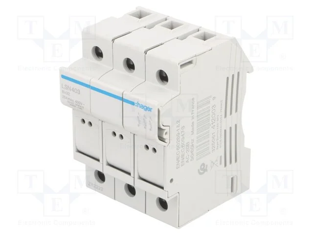 Interruptor de Fusível, 8x32mm, para Trilho Din, 25a, 400v, Ip20