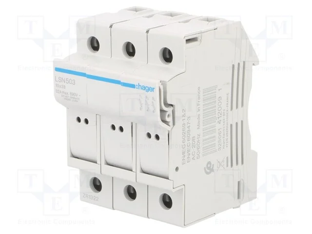 Interruptor de Fusível, 10x38mm, para Trilho Din, 32a, 690v, Ip20