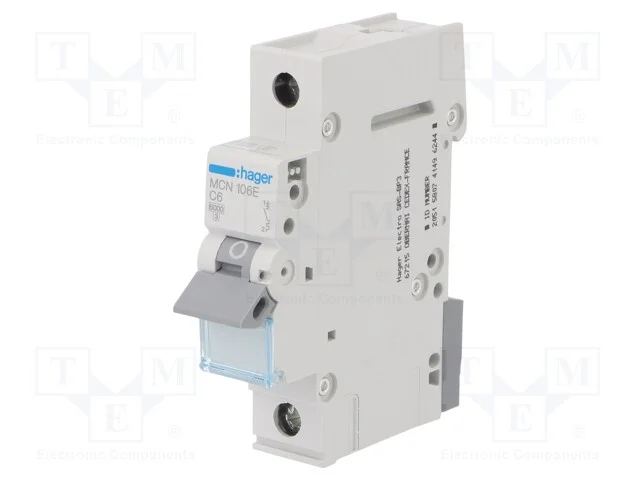 Disjuntor Contra Sobreintensidades, 230/400vac, Inom: 6a, Car: C