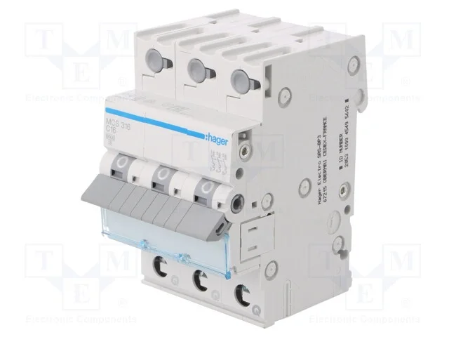 Disjuntor Contra Sobreintensidades, 230/400vac, Inom: 16a, Car: C