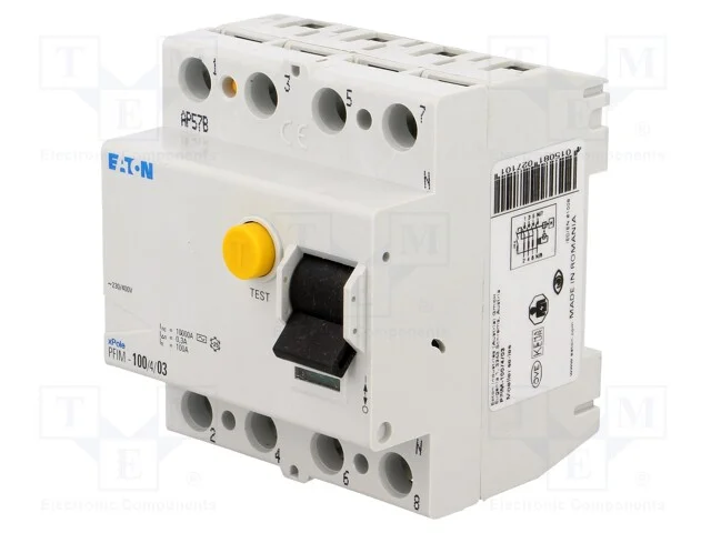 Interruptor de Corrente Diferencial, Inom: 100a, Polos: 4, 400vac