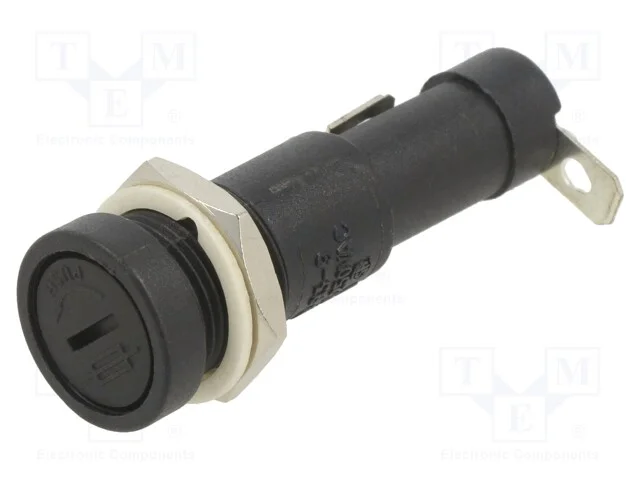 Tomada, 6,3x30mm, 15A, no painel, 250VAC, UL94V-0.