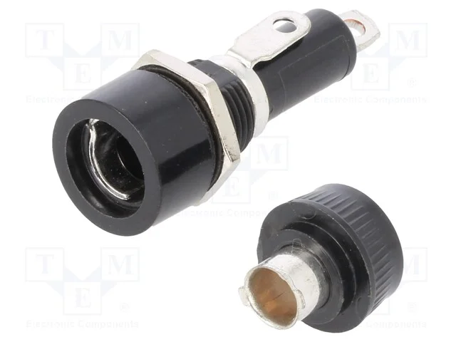 Tomada, 6,3x32mm, 30A, no painel, 250VAC, UL94V-1.