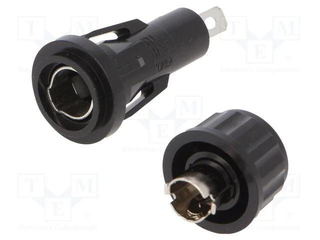 Tomada, 6,3x32mm, 10A, no painel, 250VAC, UL94V-0.