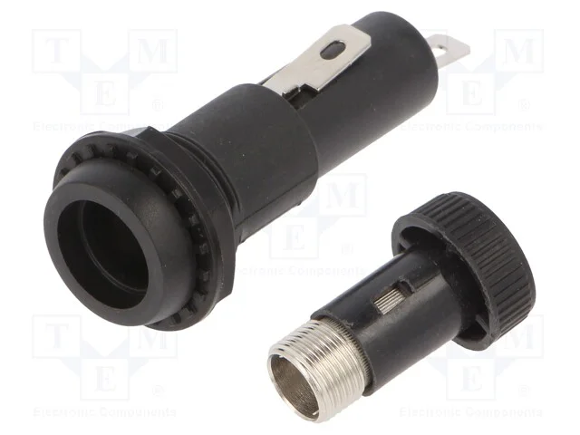 Tomada, 6,3x32mm, 15A, no painel, 250VAC, UL94V-1.
