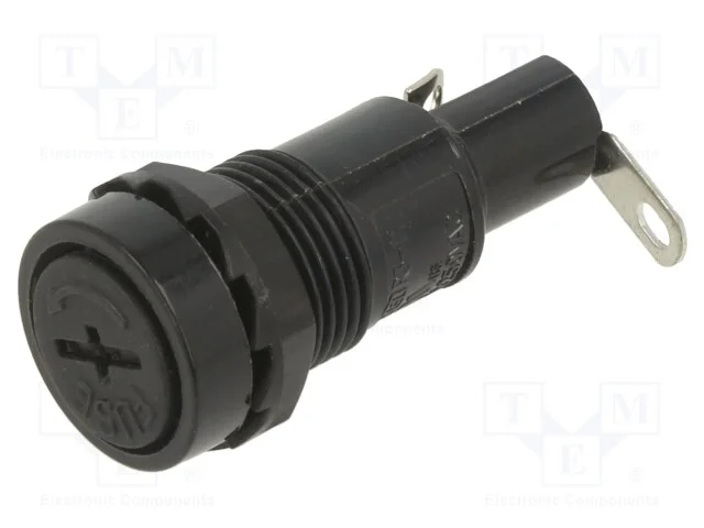 Tomada, 5x20mm, 10A, no painel, 250VAC, UL94V-2, .
