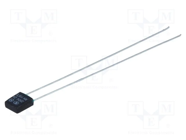 Fusível: Térmico, 2a, 6x6,5x2,8mm, 115c, L55mm