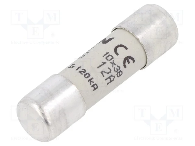 Fusível: Baixa Tensão, Gg,Retardado, 12a, 500vac, 250vdc, 10x38mm