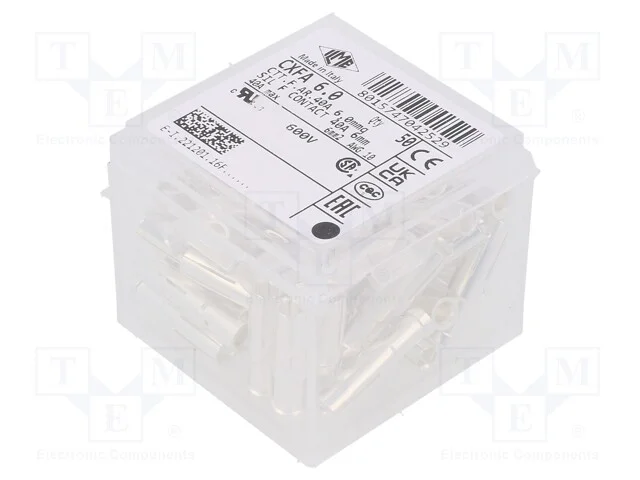 Contacto, Fêmea, Liga em Cobre, Prateado, 6mm2, 8awg, Cx, Cerrar