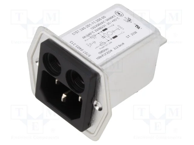 Conector: de alimentação, tomada, macho, 4A, 250V.