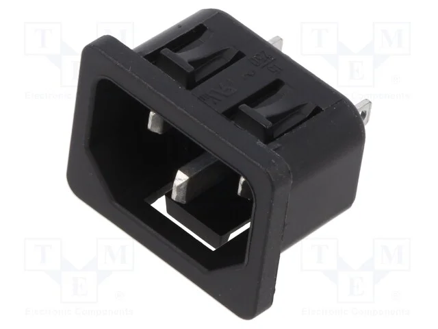 Conector: de alimentação, tomada, macho, 10A, 250.