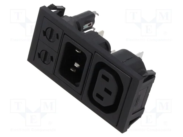 Conector: de alimentação, tomada, macho + fêmea, .