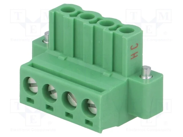 Bloco terminal separável, 5mm, faixas: 4, simples.