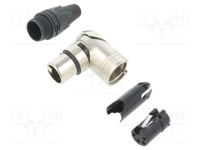 Ficha, Xlr, Fêmea, Pin: 4, Angulares 90, Rotativos, com Cabo, Solda