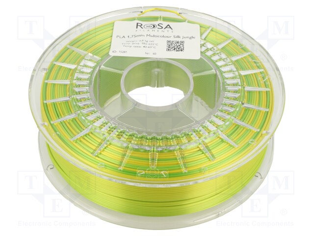 Filamento: PLA Multicolour, 1,75mm, jungle, 195÷2.