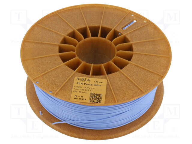 Filamento: PLA Pastle, 1,75mm, azul, 185÷225C, 1kg