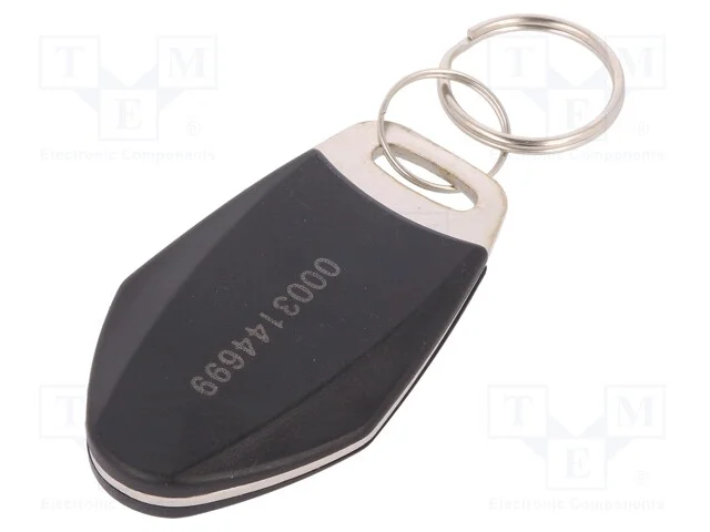 Porta-chaves RFID, metal,pl&aacute;stico, preta, 125kHz,.