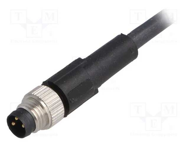 Cabo de Conexão, M8, Pin: 3, Simples, 5m, Ficha, 60vac, 4a, -25÷80c