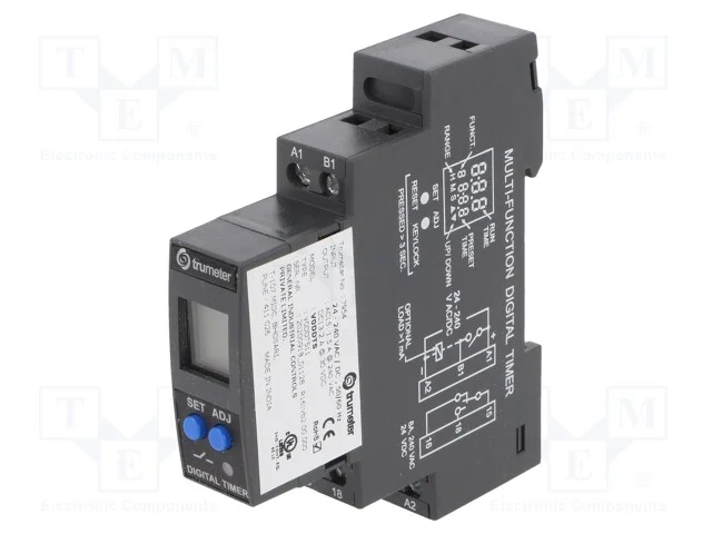 Rel&eacute; temporizado, &Acirc;mbito: 0,1s&divide;999h, SPDT, 24&divide;240.