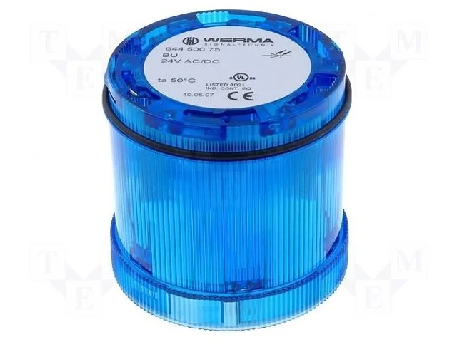 Sinalizador: Luminoso, Led, Azul, 24vdc, 24vac, Ip65, 70x65mm