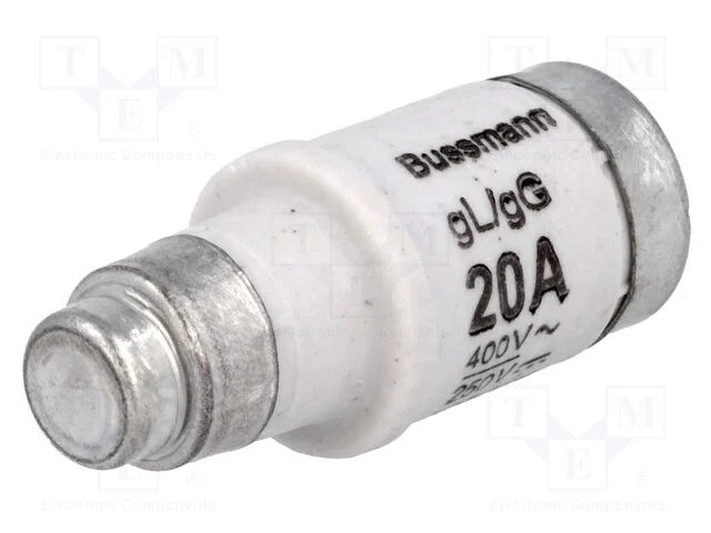 Fusível: Baixa Tensão, 20a, 400vac, 250vdc, Cerâmico,Industrial