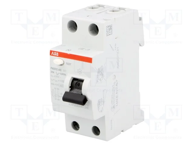 Interruptor de Corrente Diferencial, Inom: 25a, Polos: 2, 230vac