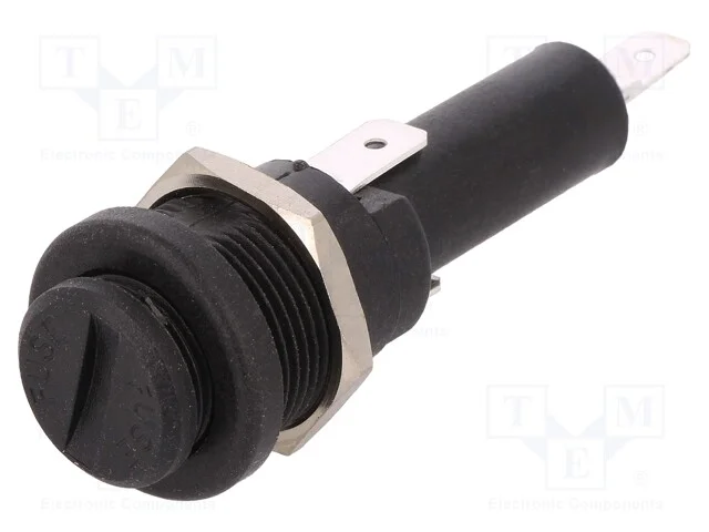 Tomada, Fusíveis Cilíndricos, 6,3x32mm, 250v, No Painel, Preta