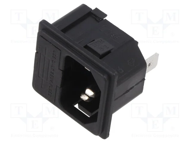Conector: de alimentação, tomada, macho, 10A, 250.
