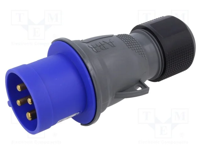 Conector: de alimenta&ccedil;&atilde;o AC 3 fases, ficha, macho.